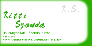 kitti szonda business card